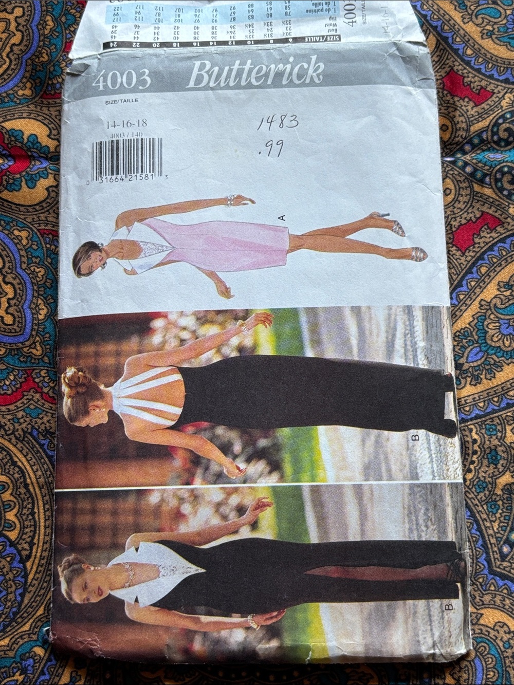 Butterick vintage sewing pattern 4003 14-16-18